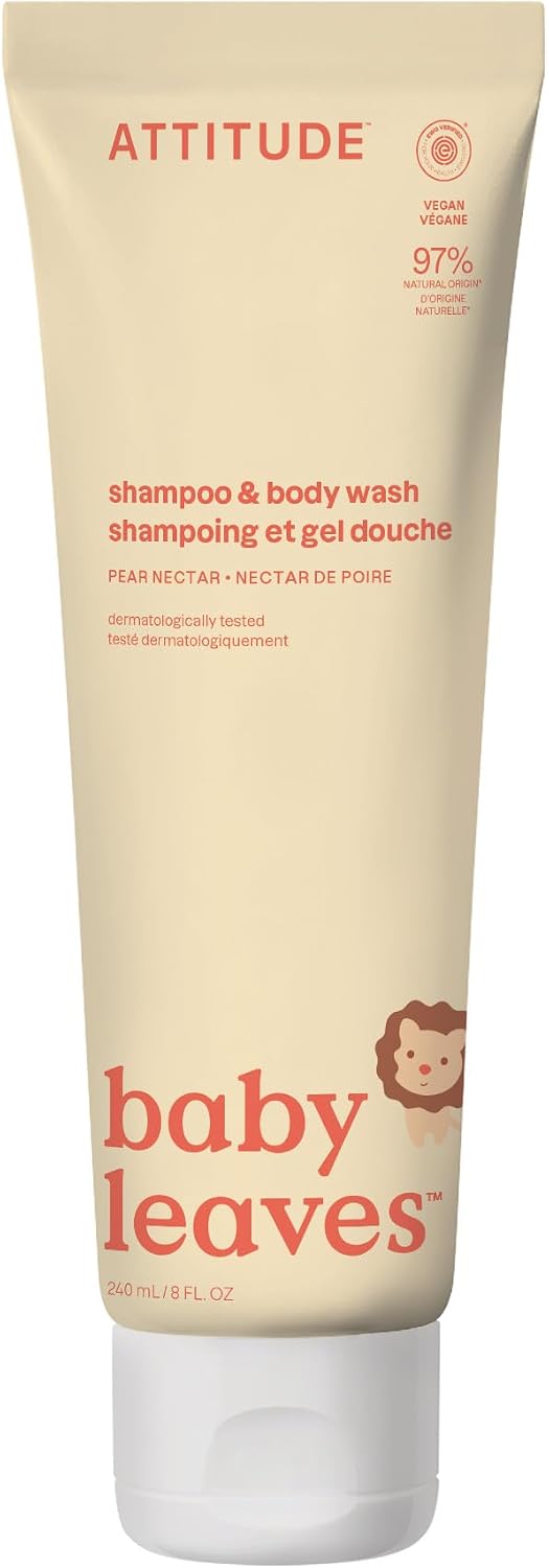 ATTITUDE Baby Shampoo, Body Wash & Soap 2-in-1, Unscented, 473 mL Proudly Canadian!