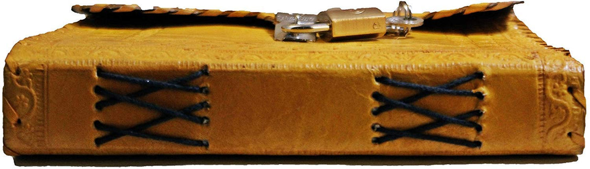 Leather Journal Large Writing Notebook - Handmade Leather Bound Vintage Journal For Women and Men with Lock And Key Gift For Art Sketchbook, Travel Diary And Notebooks To Write In 7 by 5 Inches (King Red)