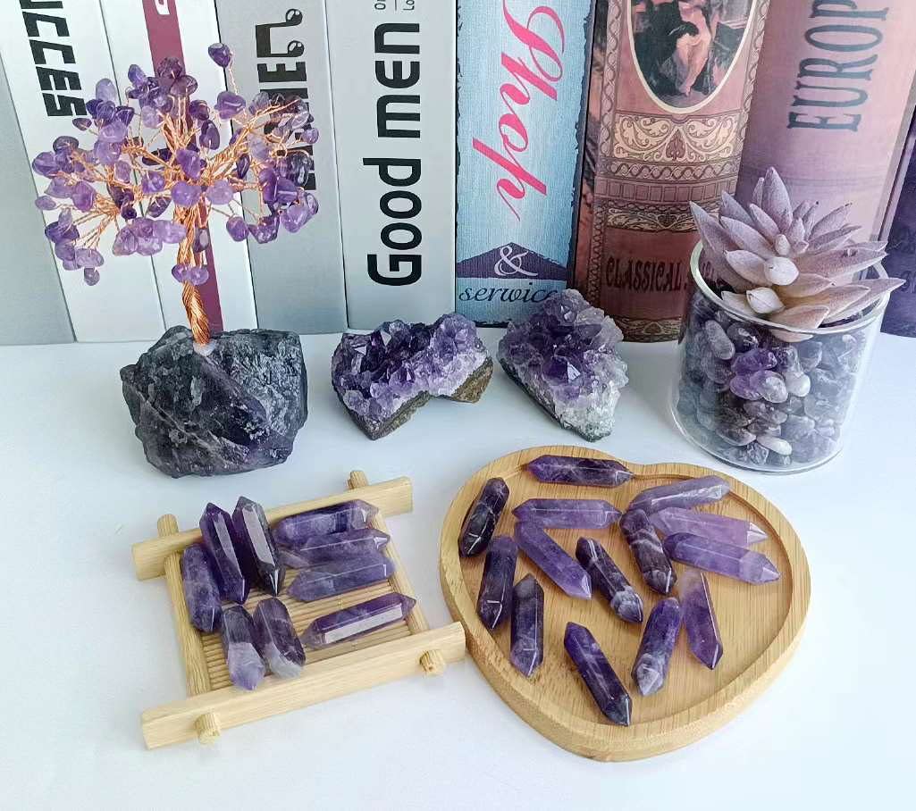 20PCS Lapis Lazuli Healing Crystals Wands Polished Natural Hexagonal Pointed Stones Reiki Energy Crystal Set Meditation Crystal Grid