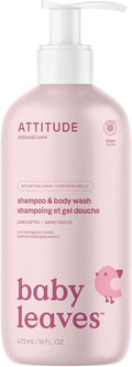 ATTITUDE Baby Shampoo, Body Wash & Soap 2-in-1, Unscented, 473 mL Proudly Canadian!