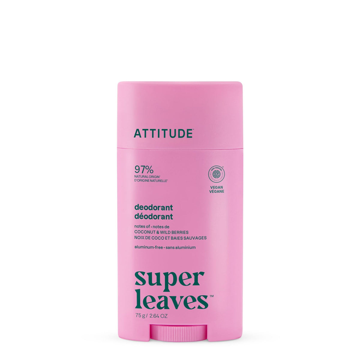 ATTITUDE Aluminum Free Deodorant, Natural Origin Ingredients, EWG Verified, Dermatologically Tested, Vegan