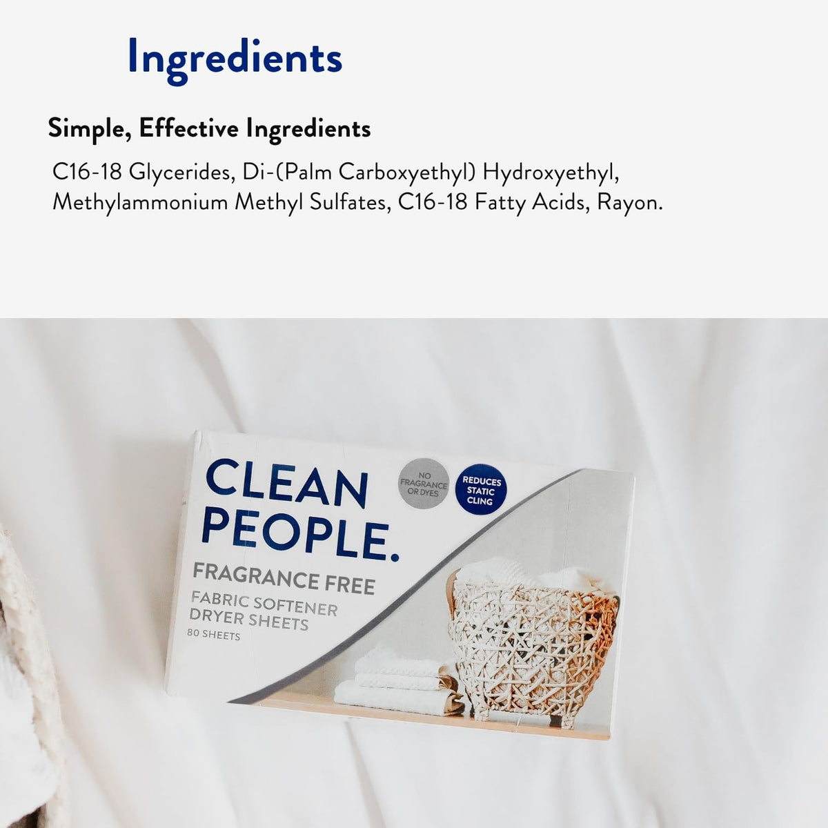 The Clean People Fabric Softener Sheets - Dryer Sheets - Softens & Removes Static Cling - Vegan Laundry Softener With Essential Oils - Fresh Scent, 120 Pack