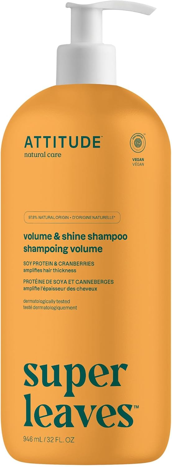 ATTITUDE Volumizing Shampoo for Fine, Thin Hair, EWG Verified, 946 mL Proudly Canadian!