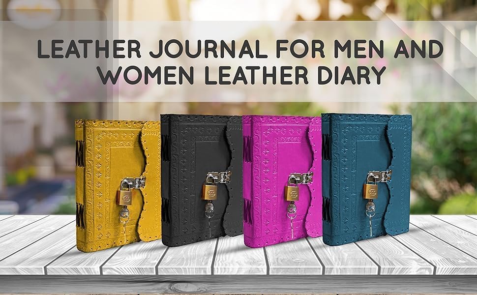 Leather Journal Large Writing Notebook - Handmade Leather Bound Vintage Journal For Women and Men with Lock And Key Gift For Art Sketchbook, Travel Diary And Notebooks To Write In 7 by 5 Inches (King Red)