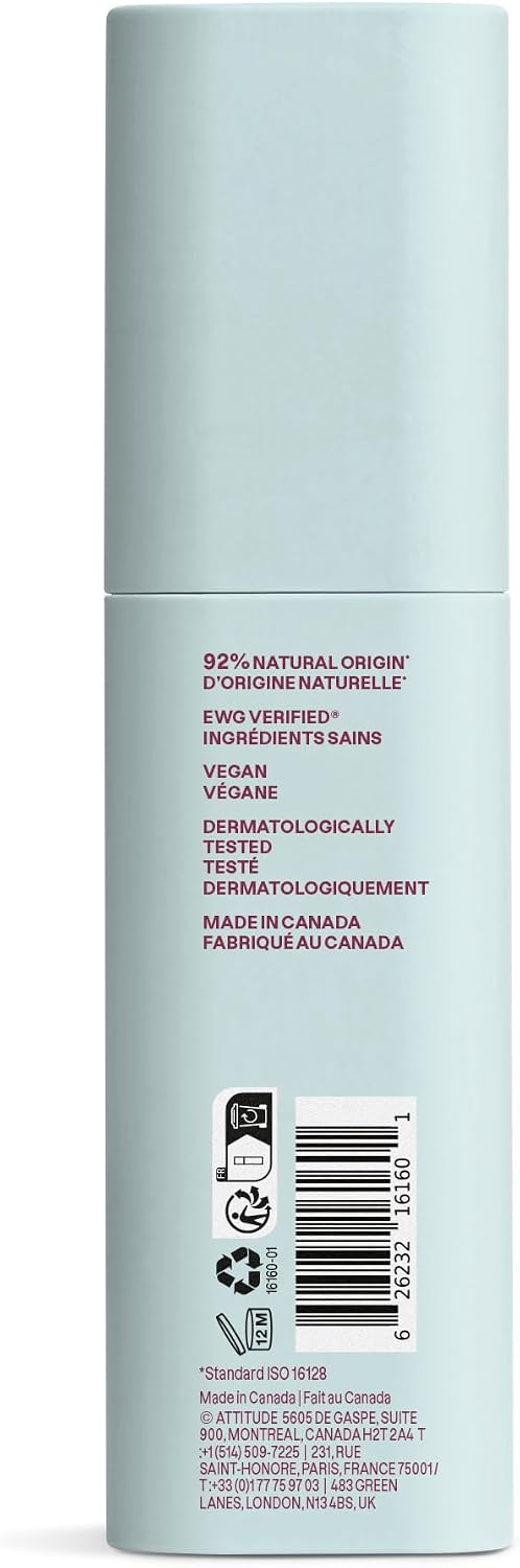 ATTITUDE Revitalizing Cleansing Gel, Gentle Face Wash, EWG Verified, Vegan, 100 mL Proudly Canadian!