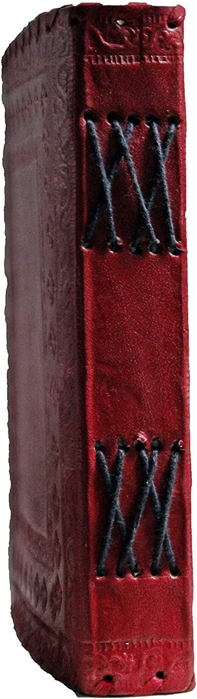 Leather Journal Large Writing Notebook - Handmade Leather Bound Vintage Journal For Women and Men with Lock And Key Gift For Art Sketchbook, Travel Diary And Notebooks To Write In 7 by 5 Inches (King Red)