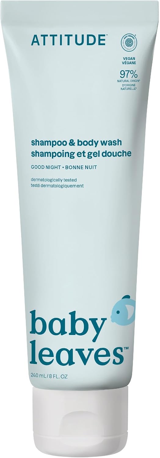 ATTITUDE Baby Shampoo, Body Wash & Soap 2-in-1, Unscented, 473 mL Proudly Canadian!