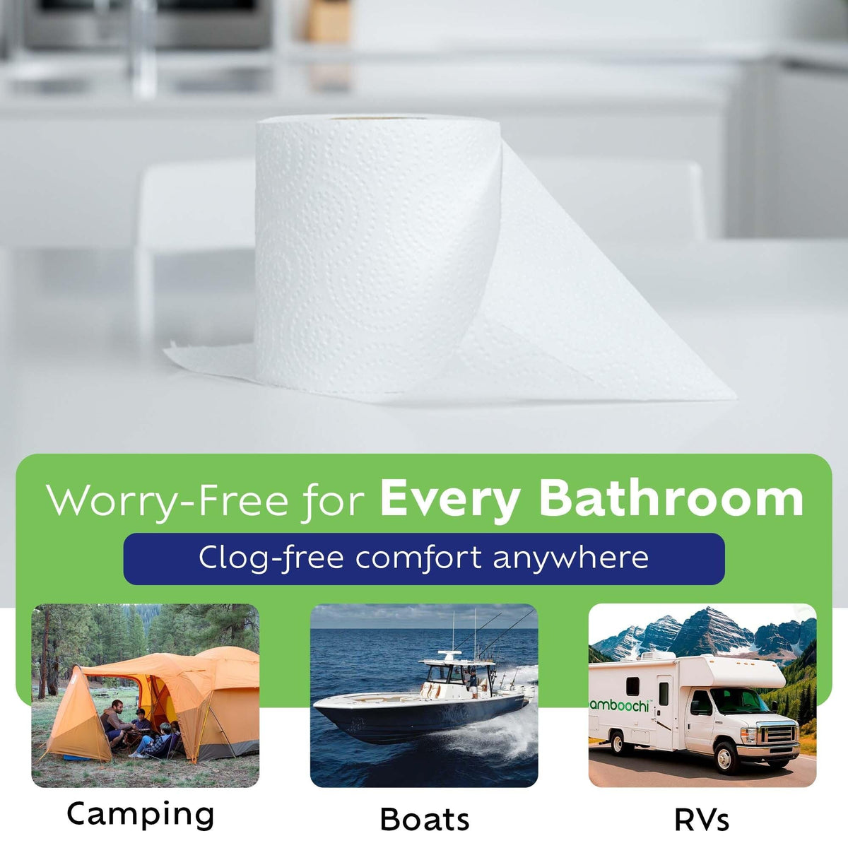 Bamboo Toilet Paper, Septic Safe 2 Ply 300 Sheets Per Roll,  RV Safe, Eco-Friendly Proudly Made in Canada