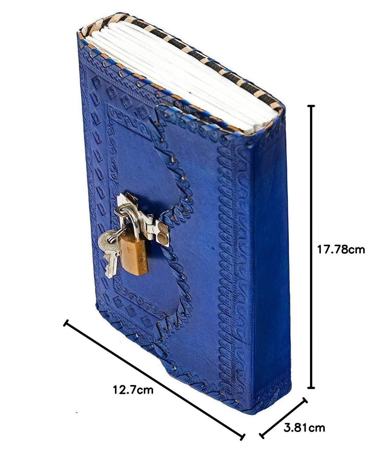 Leather Journal Large Writing Notebook - Handmade Leather Bound Vintage Journal For Women and Men with Lock And Key Gift For Art Sketchbook, Travel Diary And Notebooks To Write In 7 by 5 Inches (King Red)