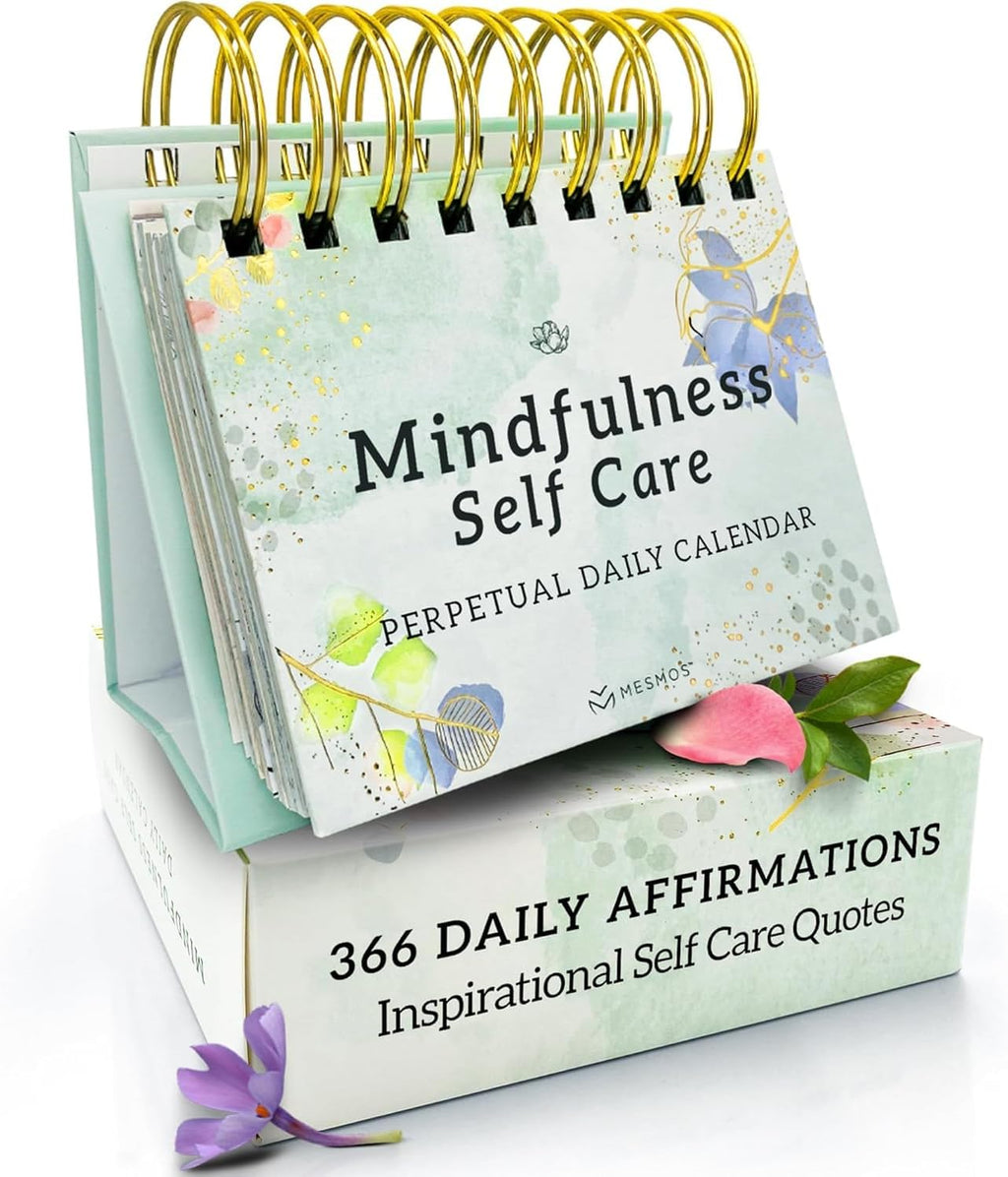MESMOS Mindfulness Perpetual Flip Calendar with 366 Daily Affirmations