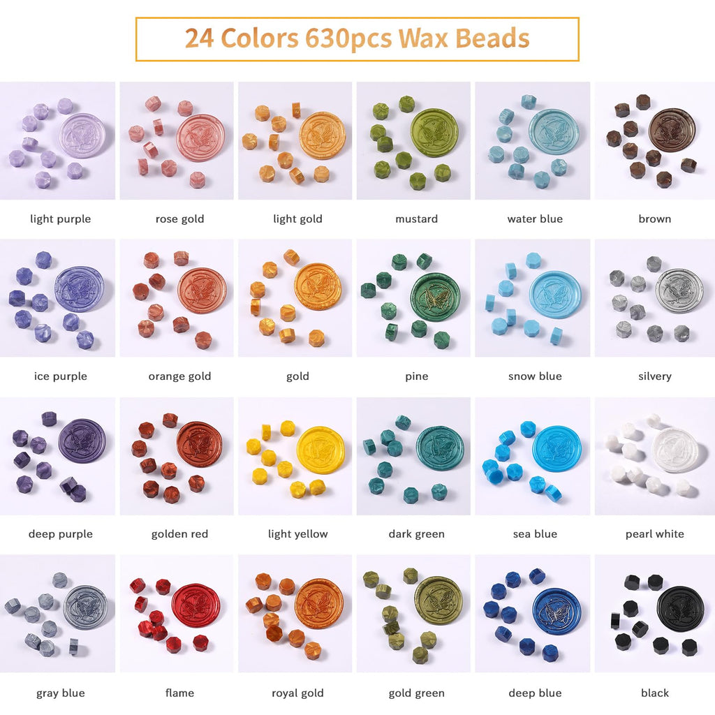 Wax Seal Kit with Gift Box, 624 Pcs