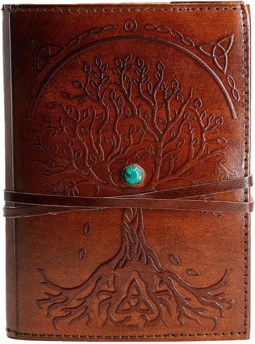 Leather Journal Refillable Lined Paper Tree of Life Handmade Leather Journal/Writing Notebook Diary/Bound Daily Notepad for Men & Women Medium, Writing pad for Artist, Sketch