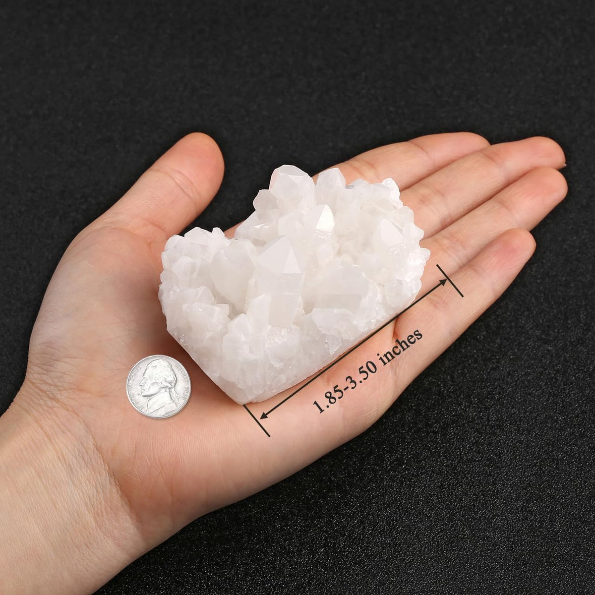 Top Plaza Healing Rock Crystal Clear Quartz Cluster Mineral Geode Druzy Specimen 1.85-3.5''(White Crystal Quartz Cluster)