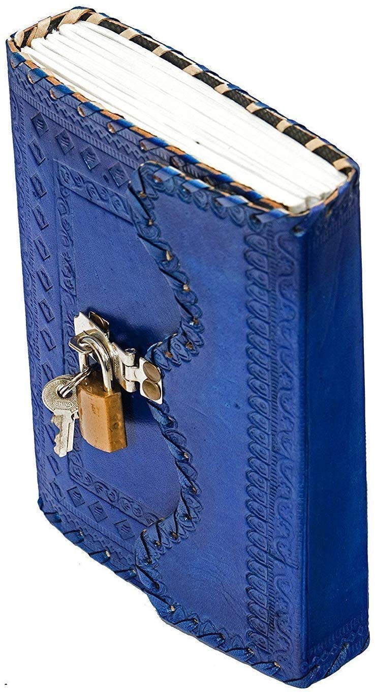 Leather Journal Large Writing Notebook - Handmade Leather Bound Vintage Journal For Women and Men with Lock And Key Gift For Art Sketchbook, Travel Diary And Notebooks To Write In 7 by 5 Inches (King Red)
