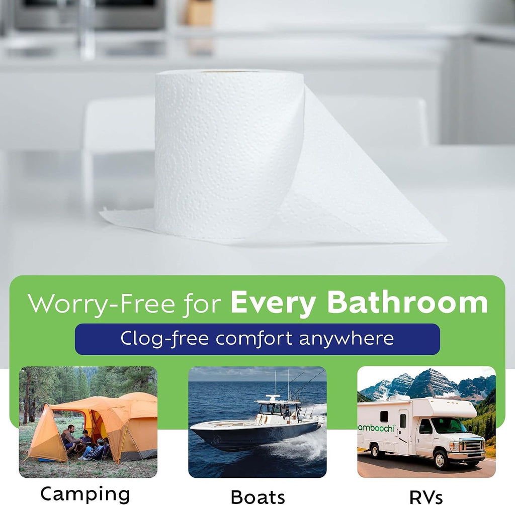 Bamboo Toilet Paper, Septic Safe 2 Ply 300 Sheets Per Roll,  RV Safe, Eco-Friendly Proudly Made in Canada
