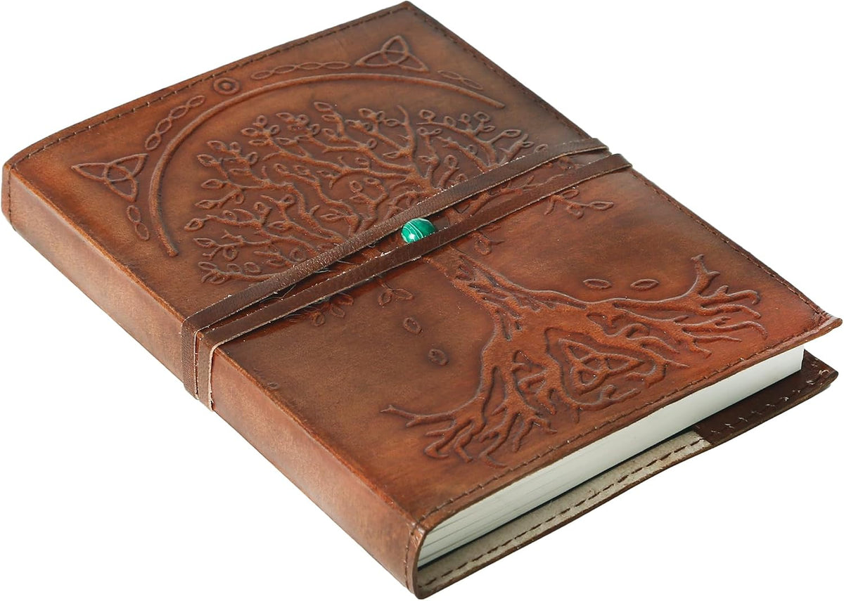 Leather Journal Refillable Lined Paper Tree of Life Handmade Leather Journal/Writing Notebook Diary/Bound Daily Notepad for Men & Women Medium, Writing pad for Artist, Sketch