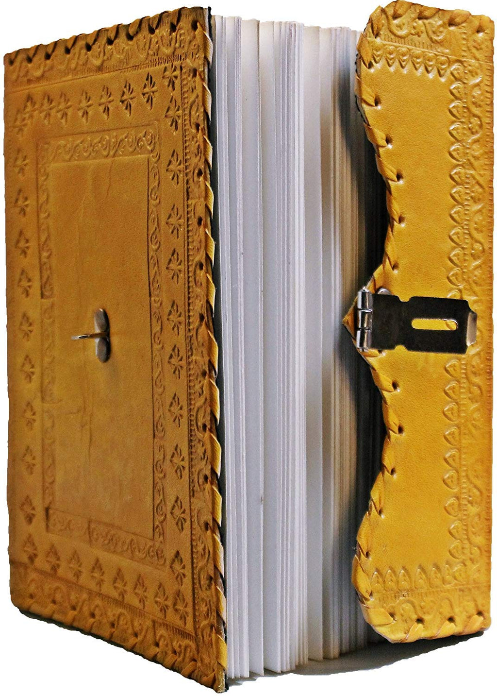 Leather Journal Large Writing Notebook - Handmade Leather Bound Vintage Journal For Women and Men with Lock And Key Gift For Art Sketchbook, Travel Diary And Notebooks To Write In 7 by 5 Inches (King Red)