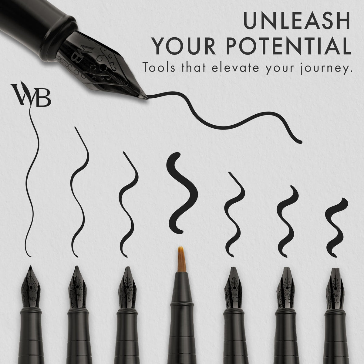 Wordsworth & Black Luxury Calligraphy Pen Set for Writing, 6 Nibs, Rainbow