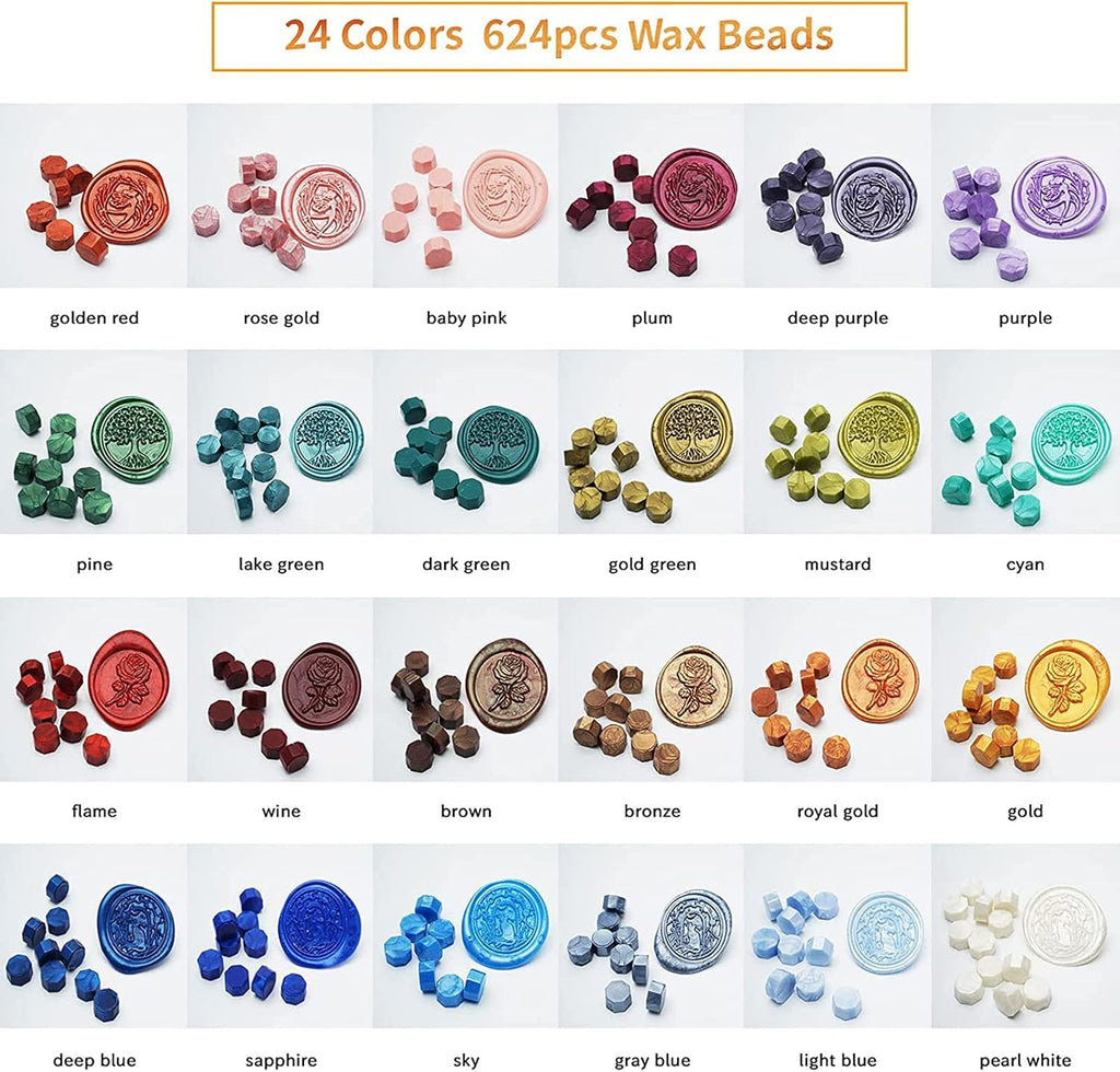 Wax Seal Kit with Gift Box, 624 Pcs