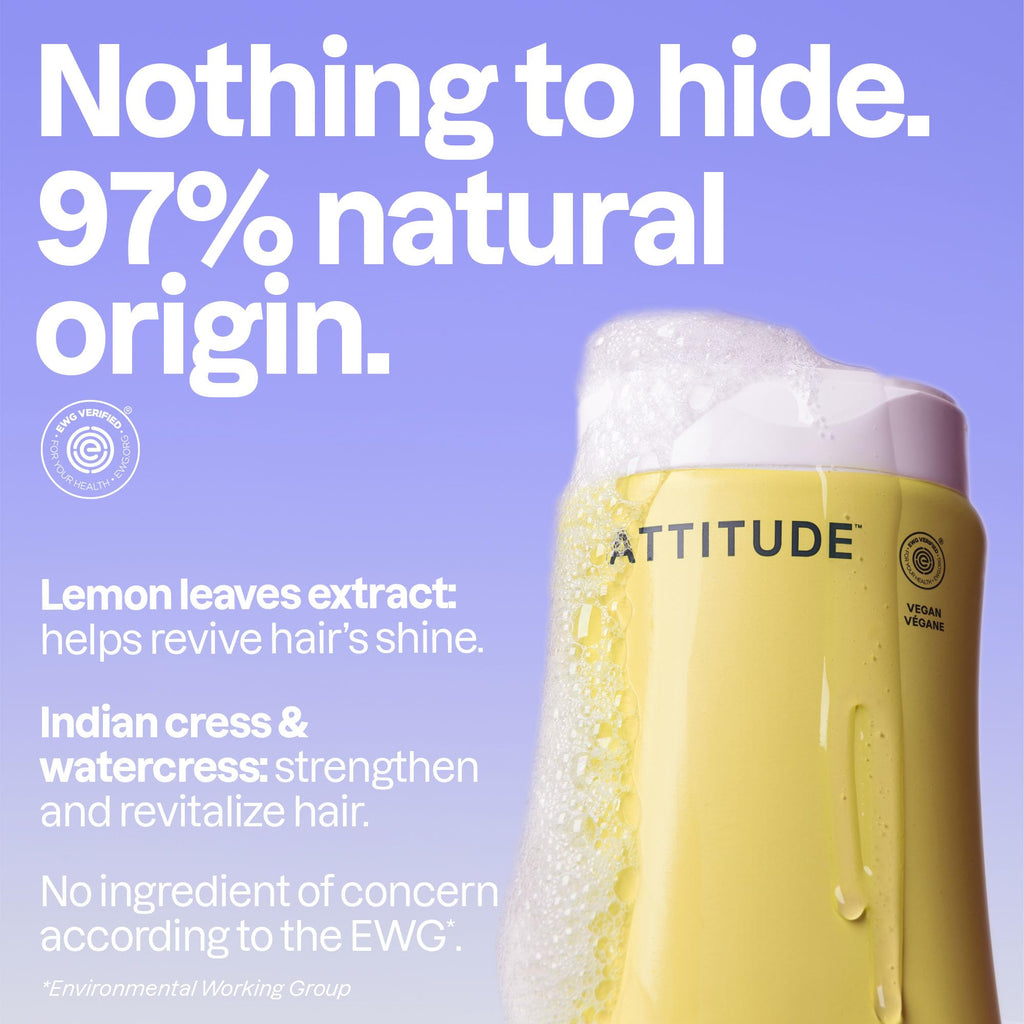 ATTITUDE Clarifying Shampoo for Build Up & Oily Hair, EWG Verified 473 mL Proudly Canadian!