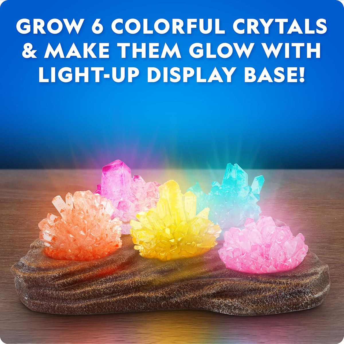 National Geographic Mega Crystal Growing Kit with 6 Crystals for Kids 8-10