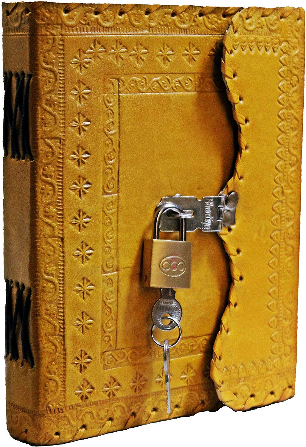 Leather Journal Large Writing Notebook - Handmade Leather Bound Vintage Journal For Women and Men with Lock And Key Gift For Art Sketchbook, Travel Diary And Notebooks To Write In 7 by 5 Inches (King Red)