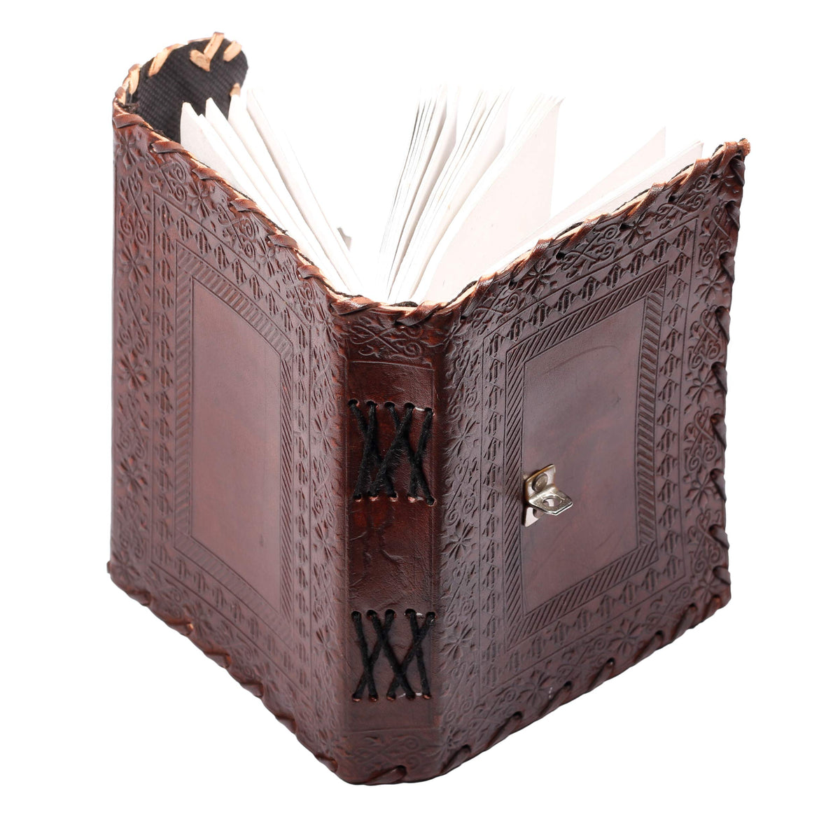 Leather Journal Large Writing Notebook - Handmade Leather Bound Vintage Journal For Women and Men with Lock And Key Gift For Art Sketchbook, Travel Diary And Notebooks To Write In 7 by 5 Inches (King Red)