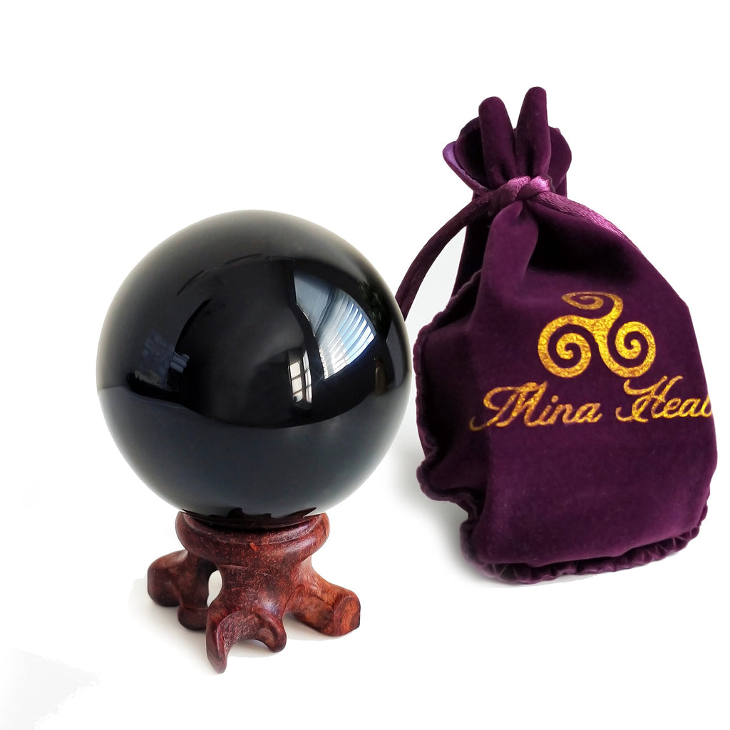 Black Obsidian Crystal Balls for Fengshui, Meditation, Crystal Healing, Divination, Home Decoration, Black Magic Crystal Sphere