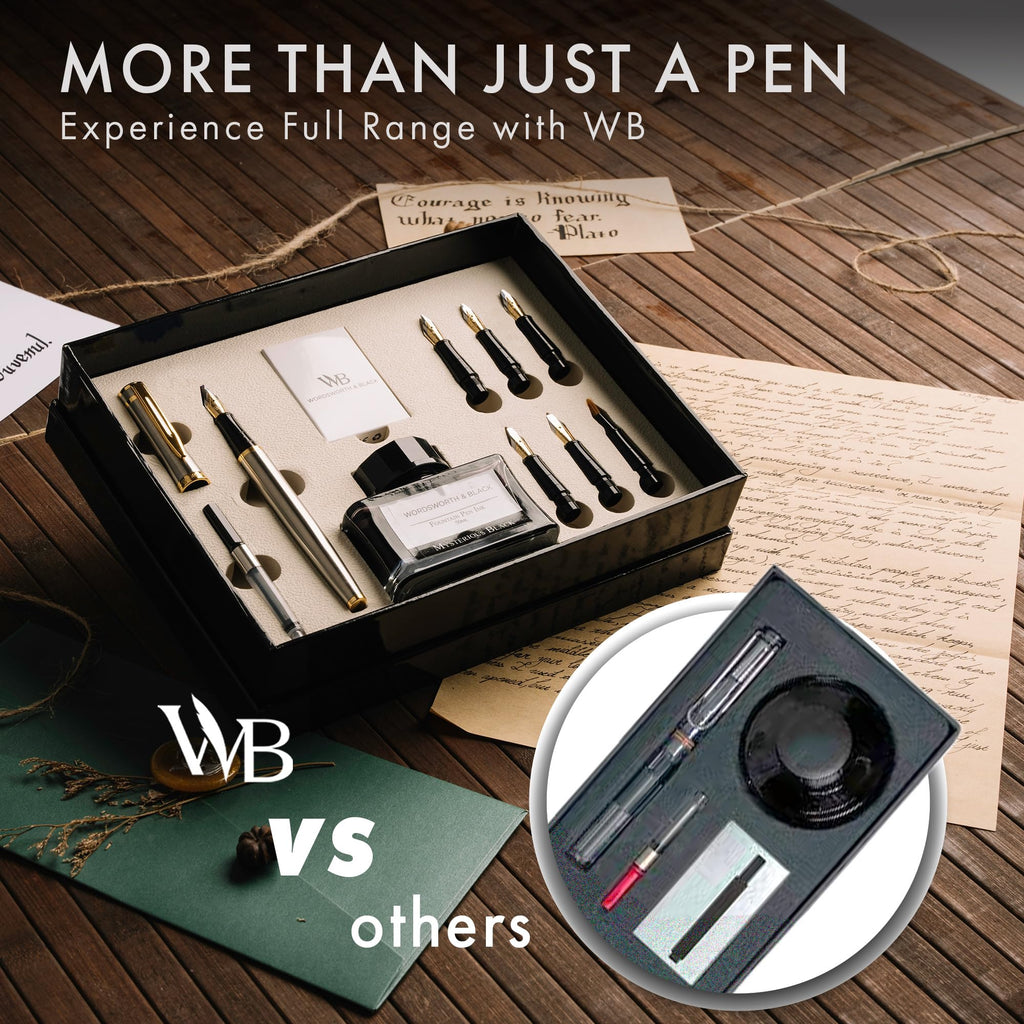 Wordsworth & Black Luxury Calligraphy Pen Set for Writing, 6 Nibs, Rainbow
