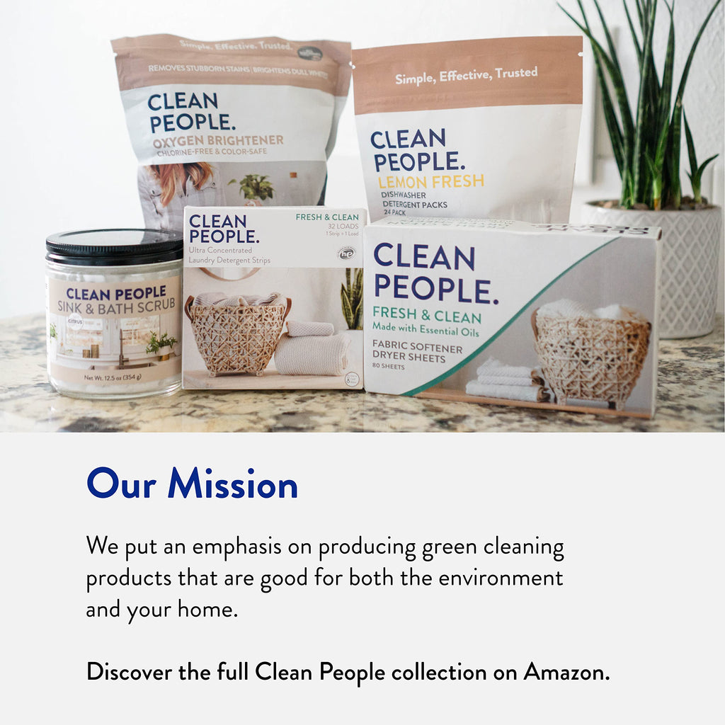 Clean People All Natural Dishwasher Pods - Cuts Grease & Rinses Sparkling Clean - Residue-Free - Phosphate Free Dishwashing Pods - Fragrance Free, 60 Pack