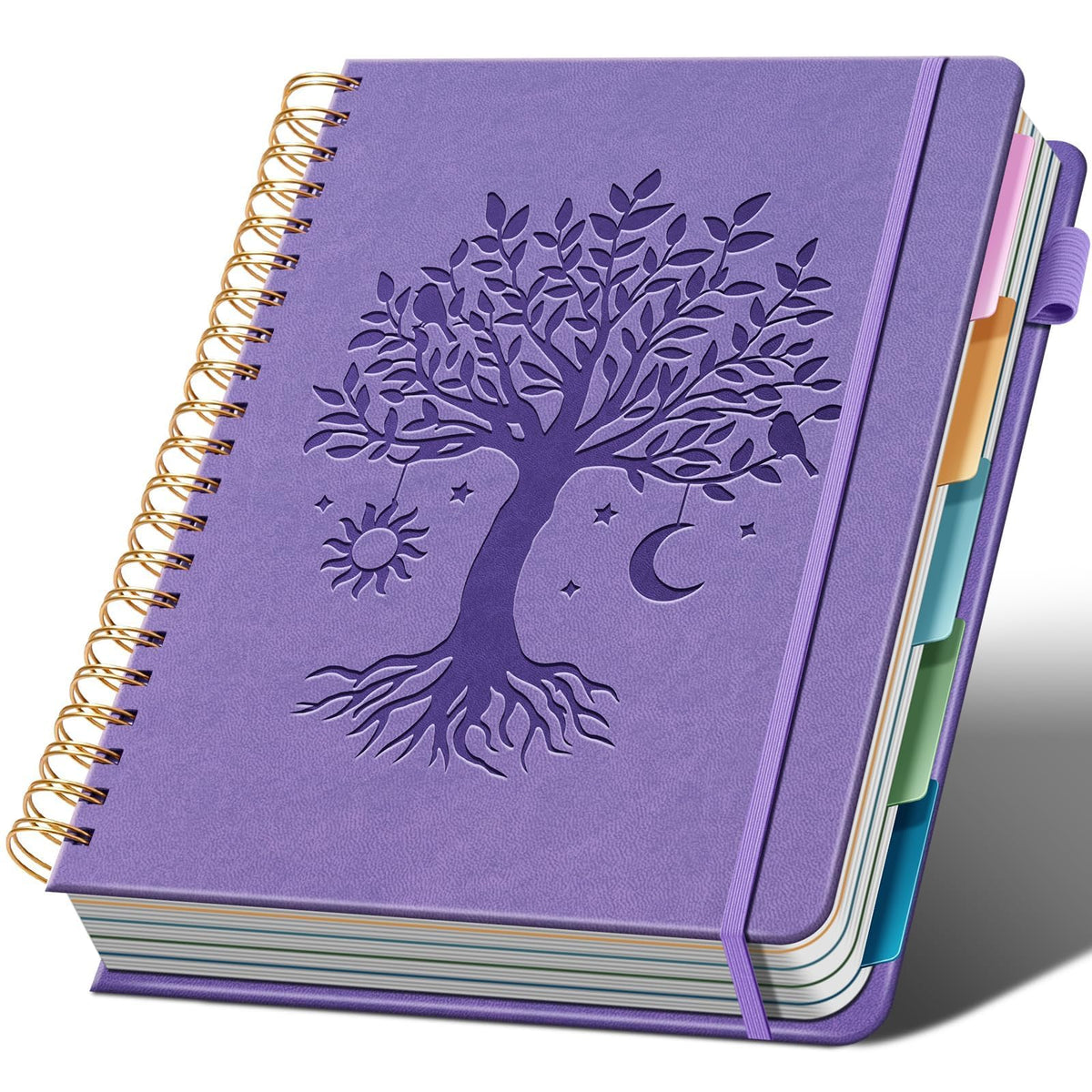 Ovesmusl Hardcover Spiral Notebook 8.5" x 11" with 5 Removable Dividers 300 Pages Leather 5 Subject Notebook College Ruled 100GSM Large Spiral Notebooks for Work Thick Lined Journal for Women, Green