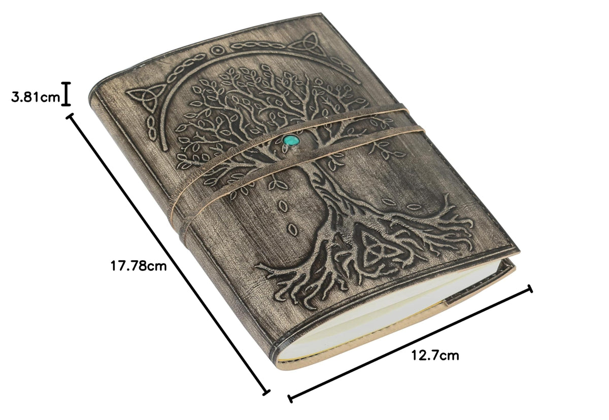 Leather Journal Refillable Lined Paper Tree of Life Handmade Leather Journal/Writing Notebook Diary/Bound Daily Notepad for Men & Women Medium, Writing pad for Artist, Sketch