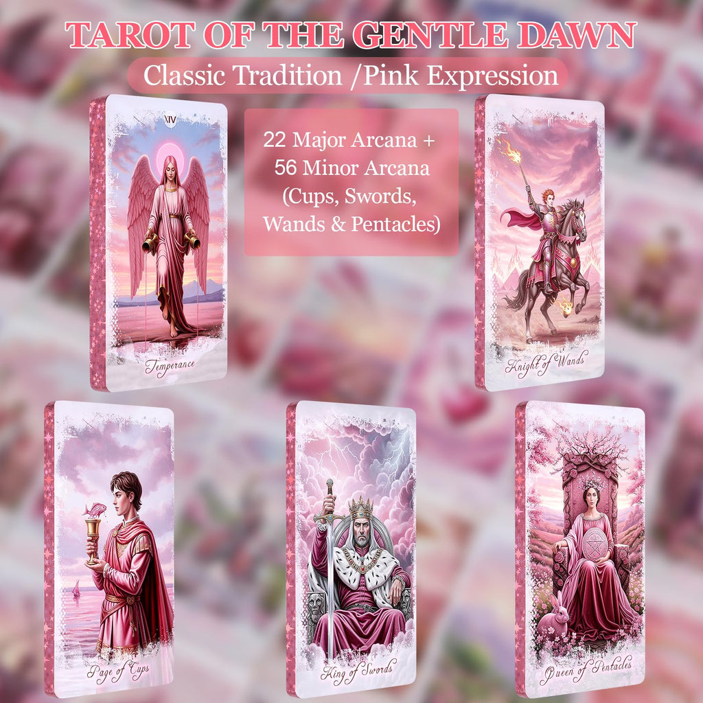 Eternal Gilded Bloom Tarot Cards for Beginners with Guidebook Traditional & Classic Tarot Deck Victorian-Inspired Unique Vintage Art Holographic Gilded Edges 400GSM 78 Cards