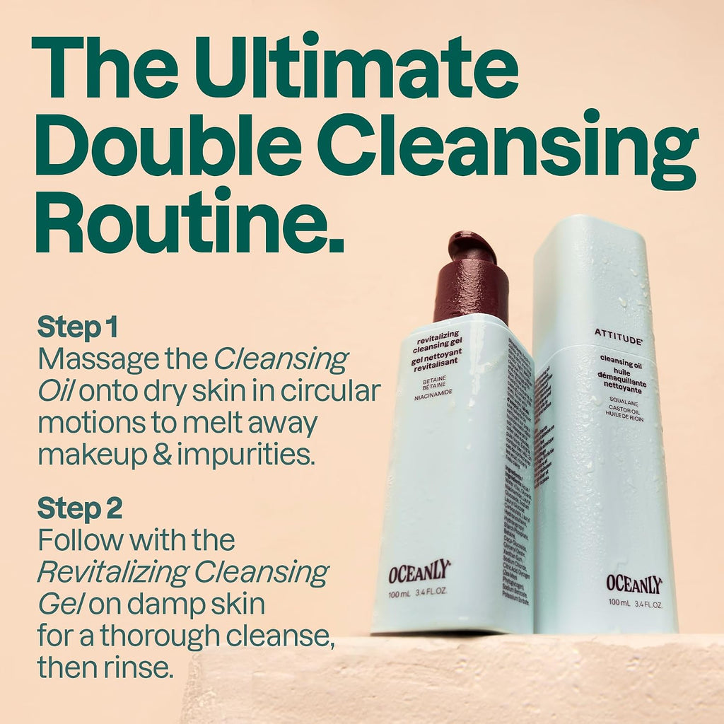 ATTITUDE Revitalizing Cleansing Gel, Gentle Face Wash, EWG Verified, Vegan, 100 mL Proudly Canadian!