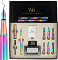 Wordsworth & Black Luxury Calligraphy Pen Set for Writing, 6 Nibs, Rainbow