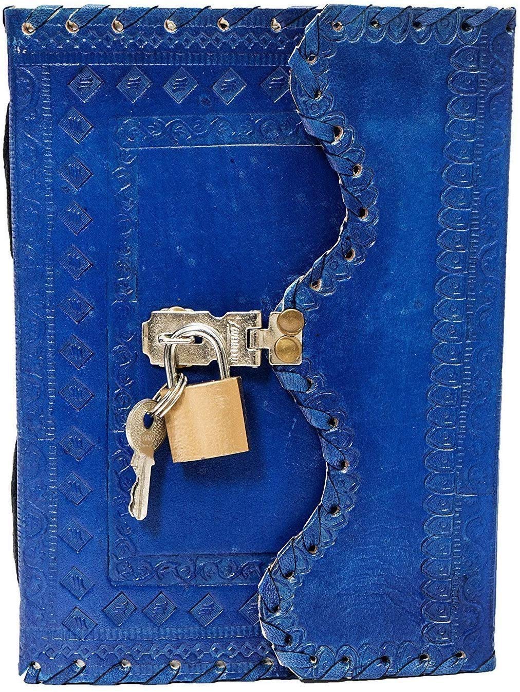 Leather Journal Large Writing Notebook - Handmade Leather Bound Vintage Journal For Women and Men with Lock And Key Gift For Art Sketchbook, Travel Diary And Notebooks To Write In 7 by 5 Inches (King Red)