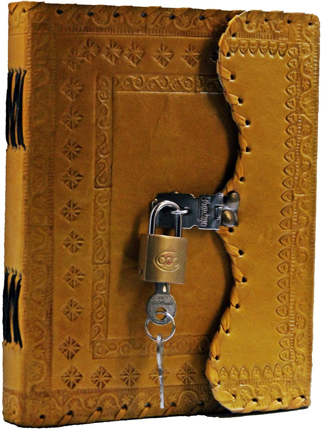 Leather Journal Large Writing Notebook - Handmade Leather Bound Vintage Journal For Women and Men with Lock And Key Gift For Art Sketchbook, Travel Diary And Notebooks To Write In 7 by 5 Inches (King Red)