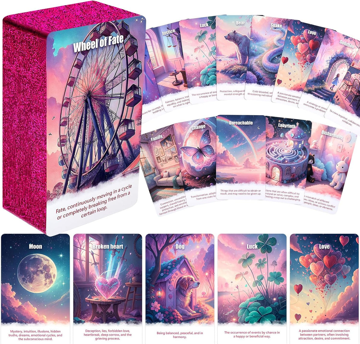 Pink Tarot Oracle Cards for Beginners