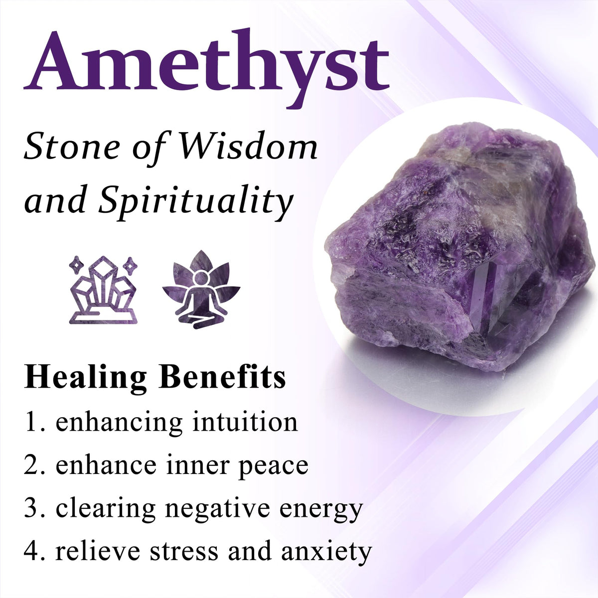 Jovivi Natural Raw Amethyst Heart Crystal Cluster Quartz Druzy, Medium