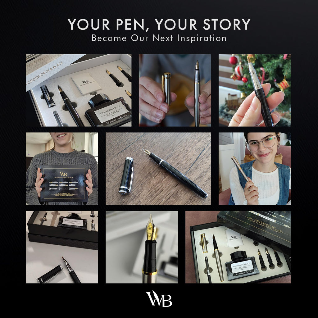 Wordsworth & Black Luxury Calligraphy Pen Set for Writing, 6 Nibs, Rainbow