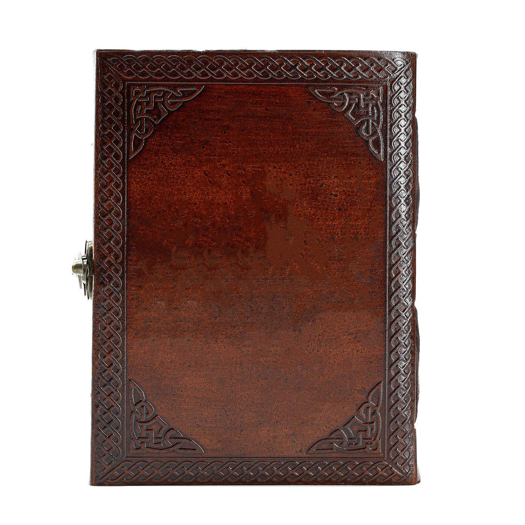 Handmade Leather Double Dragon Journal/Writing Notebook Diary/Bound Daily Notepad for Men & Women Unlined Paper Medium, Writing pad Gift for Artist, Sketch (8 x 6, Black)