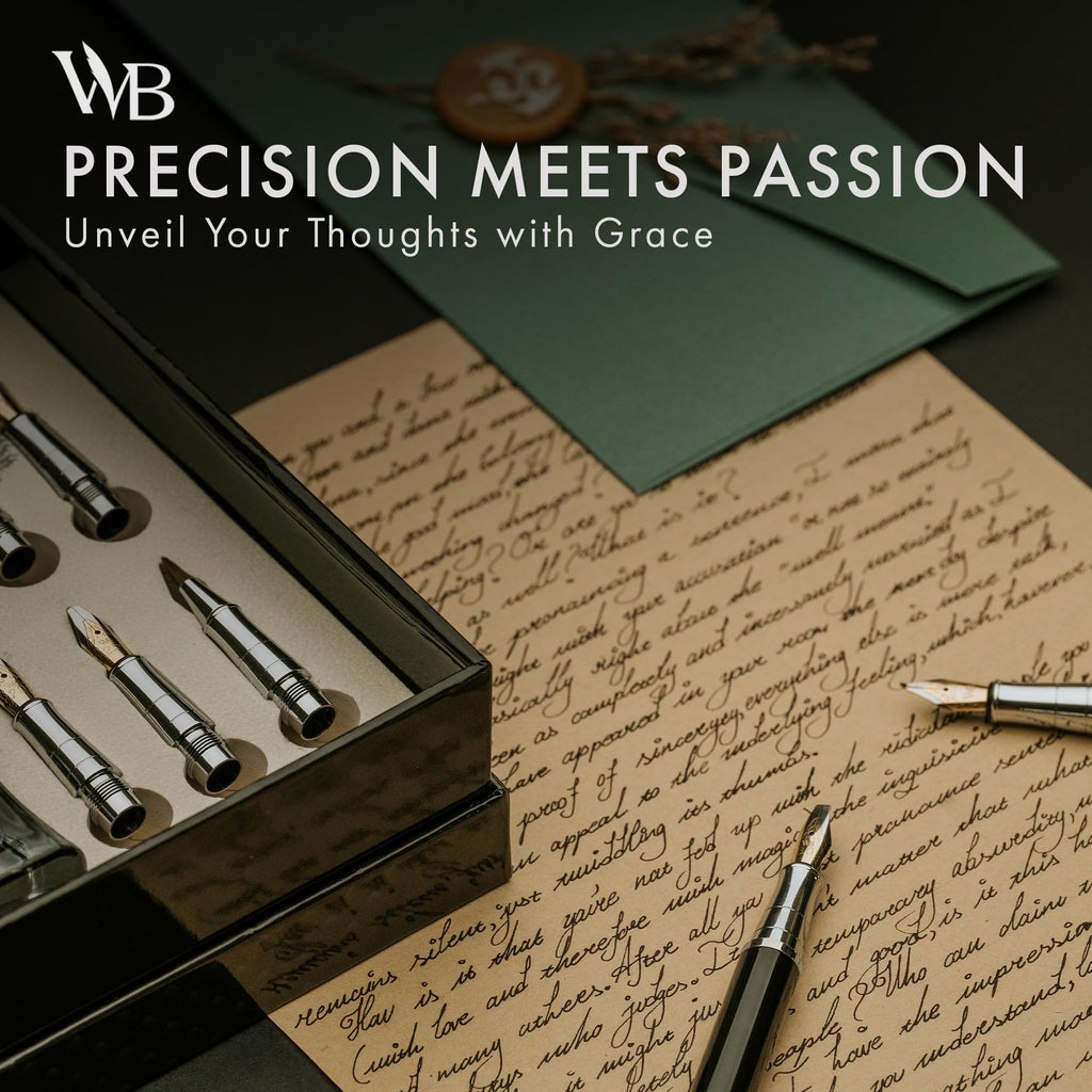 Wordsworth & Black Luxury Calligraphy Pen Set for Writing, 6 Nibs, Rainbow