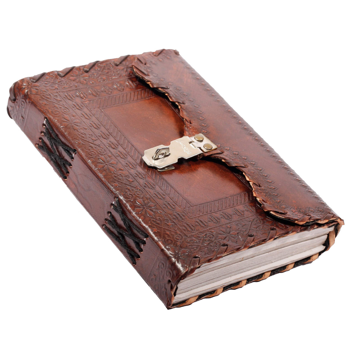 Leather Journal Large Writing Notebook - Handmade Leather Bound Vintage Journal For Women and Men with Lock And Key Gift For Art Sketchbook, Travel Diary And Notebooks To Write In 7 by 5 Inches (King Red)