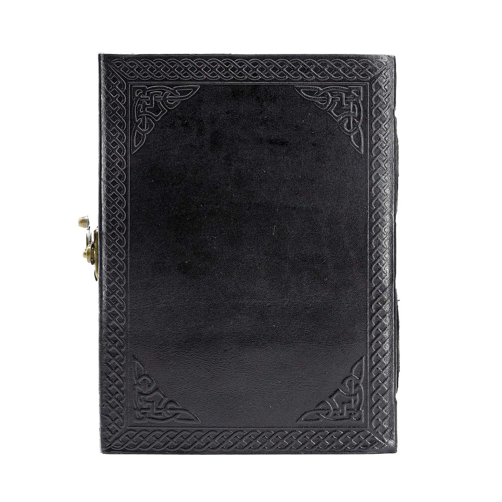 Handmade Leather Double Dragon Journal/Writing Notebook Diary/Bound Daily Notepad for Men & Women Unlined Paper Medium, Writing pad Gift for Artist, Sketch (8 x 6, Black)
