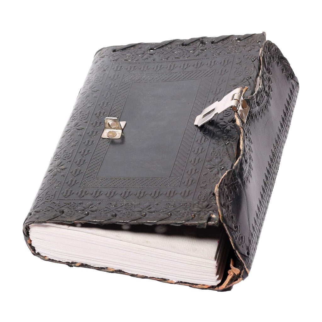 Leather Journal Large Writing Notebook - Handmade Leather Bound Vintage Journal For Women and Men with Lock And Key Gift For Art Sketchbook, Travel Diary And Notebooks To Write In 7 by 5 Inches (King Red)