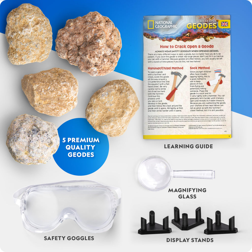 National Geographic Break Open 10 Premium Geodes Science Kit for Kids