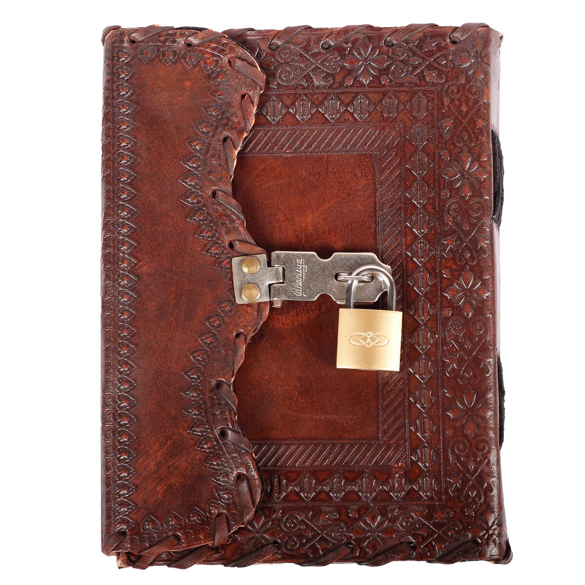 Leather Journal Large Writing Notebook - Handmade Leather Bound Vintage Journal For Women and Men with Lock And Key Gift For Art Sketchbook, Travel Diary And Notebooks To Write In 7 by 5 Inches (King Red)
