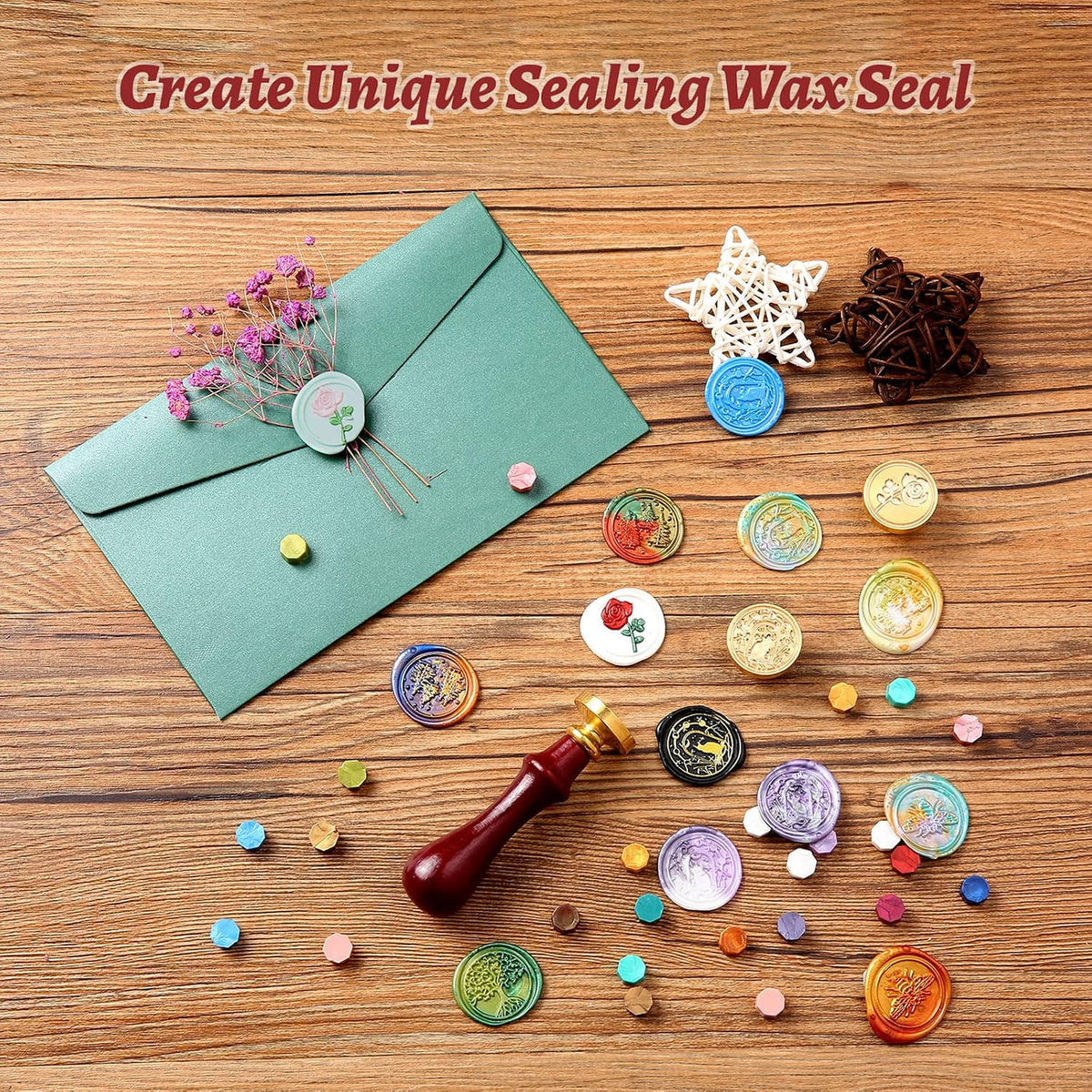 Wax Seal Kit with Gift Box, 624 Pcs