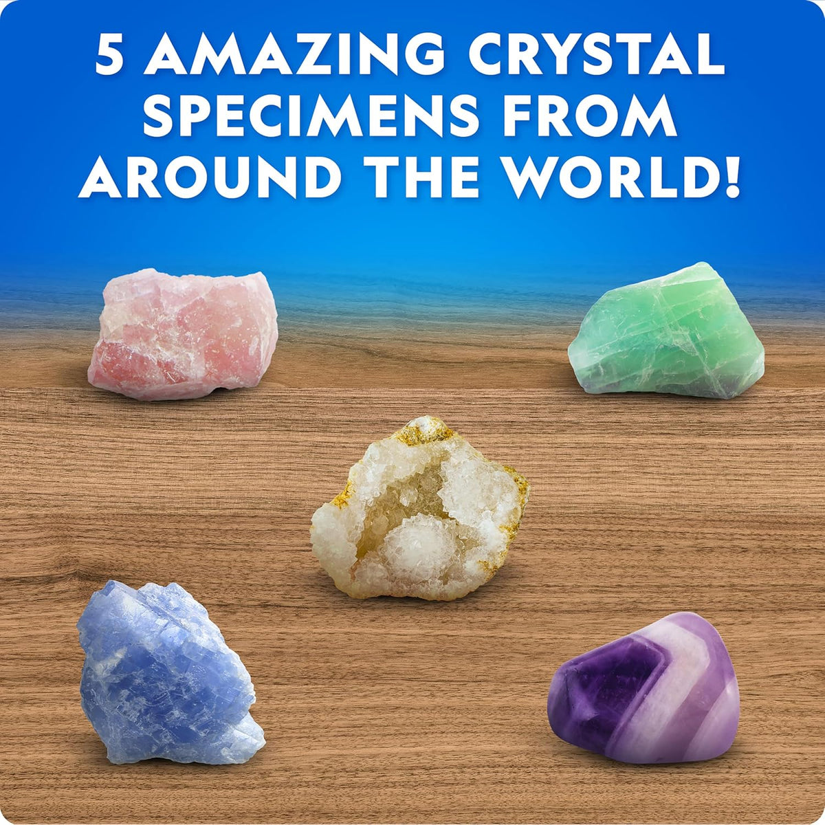 National Geographic Mega Crystal Growing Kit with 6 Crystals for Kids 8-10