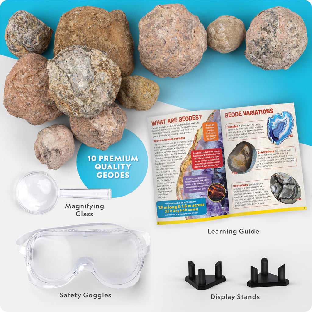 National Geographic Break Open 10 Premium Geodes Science Kit for Kids